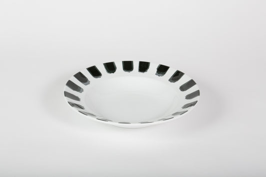 PY Pasta Bowl 30.3 cm White w/Black Brush