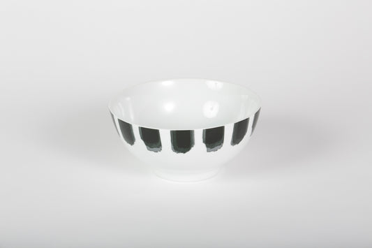 PY Noodle Bowl 19 cm White w/Black Brush